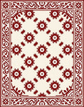 Crimson Bloom Border Ensemble Rug