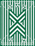 Green White Soccer Field Stripes Rug