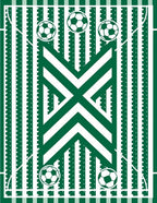 Green White Soccer Field Stripes Rug