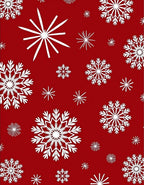 Classic White Snowflakes on Red Ground Rug