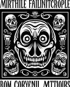 Gothic Black White Skull Collage Rug