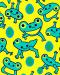 Yellow Green Frog Jam Session Rug