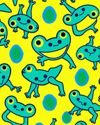 Yellow Green Frog Jam Session Rug