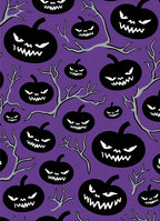 Spooky Black Pumpkin Branch Purple Rug