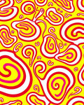 Vibrant Abstract Swirls Yellow Red Rug