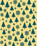Teal Pine and Snowflake Scatter Rug