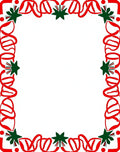 Festive Red Ribbon Star Border Rug