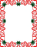 Festive Red Ribbon Star Border Rug