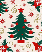 Festive Christmas Tree Red Poinsettia Rug