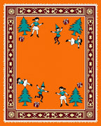 Children With Christmas Trees And Gifts Rug