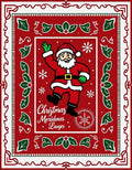 Jolly Santa Claus Christmas Holly Rug