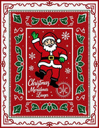 Jolly Santa Claus Christmas Holly Rug