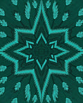 Teal Starburst Feather Medallion Rug