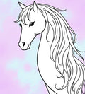 Mystical White Horse Pastel Swirl Rug