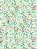 Whimsical Mint Floral Creature Garden Rug