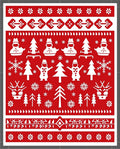 Whimsical Red Snowman Forest Rug