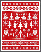Whimsical Red Snowman Forest Rug