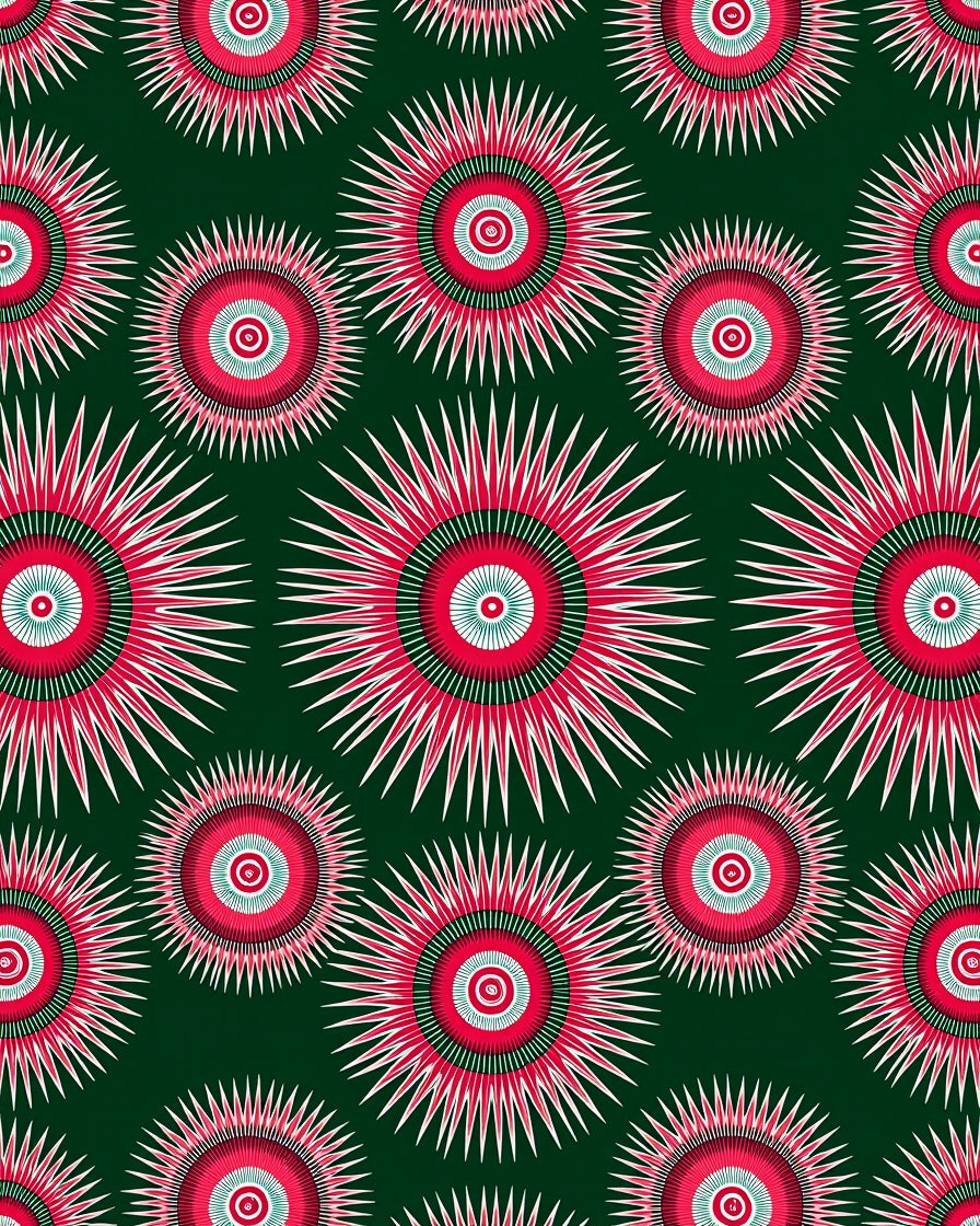 Radiant Crimson Sunburst Medallion Rug