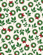 Festive Red Bow Wreath Holly Rug