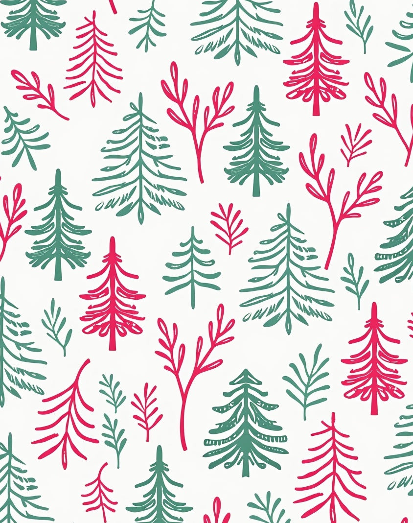 Whimsical Evergreen Coral Branches Rug