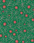 Green Red Floral Vine Scatter Rug