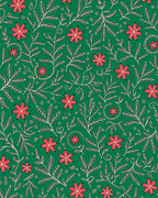 Green Red Floral Vine Scatter Rug