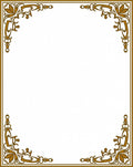 Ornate Gold Floral Corner Frame Rug
