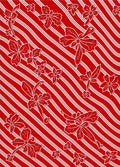 Crimson White Floral Striped Whimsical Rug