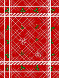 Warm Red Holly Snowflake Plaid Rug
