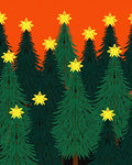 Evergreen Forest Yellow Star Spaced Rug