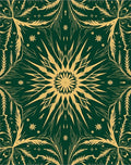 Emerald Golden Floral Mandala Rug
