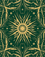 Emerald Golden Floral Mandala Rug