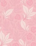 Soft Pink Floral Leaf Arrangement Rug