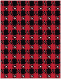 Rustic Red Black Houndstooth Squares Rug