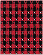 Rustic Red Black Houndstooth Squares Rug