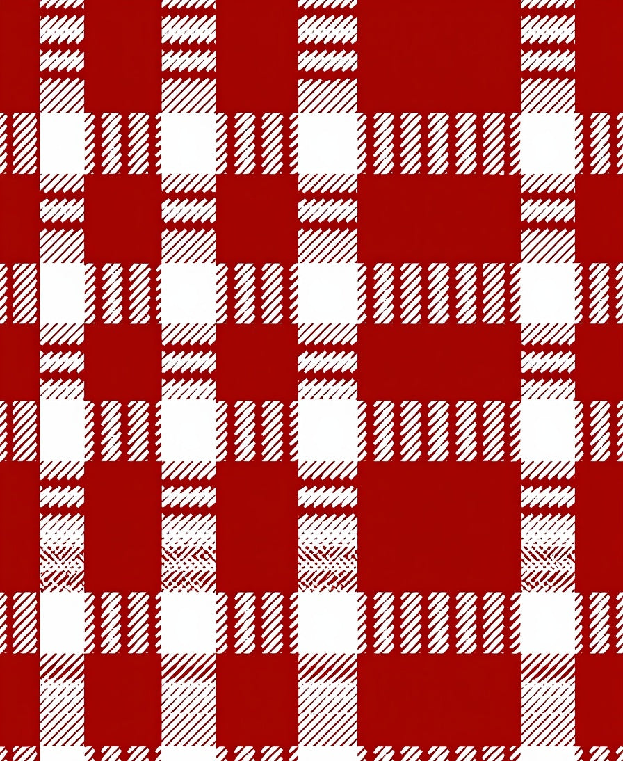 Classic Red White Plaid Checkered Rug
