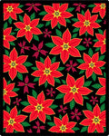 Crimson Red Poinsettia Floral Arrangement Rug