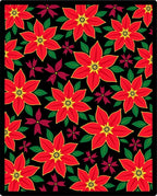 Crimson Red Poinsettia Floral Arrangement Rug