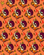Whimsical Fall Creature Autumn Leaves Rug