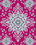 Fuchsia Mandala Snowflake Floral Accent Rug
