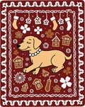 Festive Dog Gingerbread House Holiday Rug
