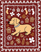 Festive Dog Gingerbread House Holiday Rug