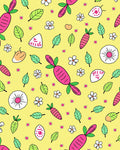 Cute Pink Carrot Floral Yellow Scatter Rug