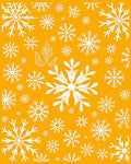 White Snowflakes on Orange Background Rug