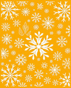 White Snowflakes on Orange Background Rug