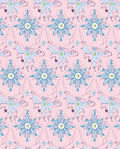 Soft Pink Sky Blue Floral Art Nouveau Rug