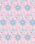 Soft Pink Sky Blue Floral Art Nouveau Rug