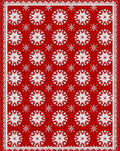 Crimson Red Starburst Medallion Rug