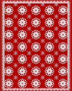 Crimson Red Starburst Medallion Rug
