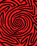Bold Red Swirl Maze Rug